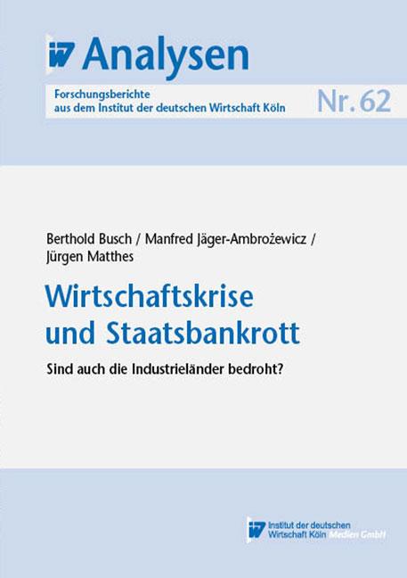 Cover-Bild Wirtschaftskrise und Staatsbankrott