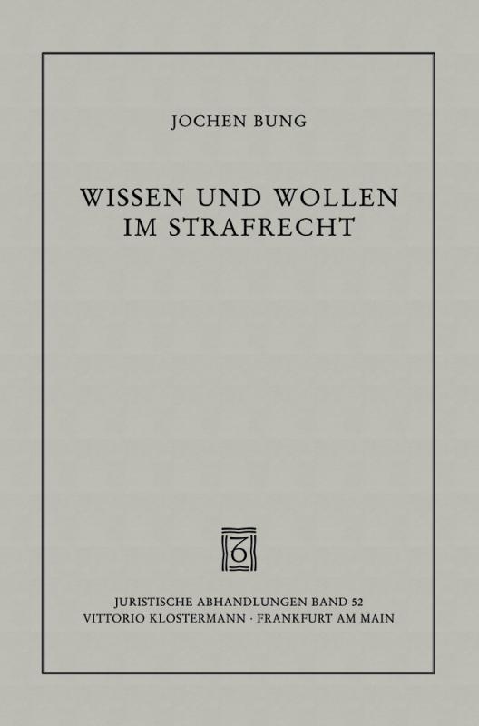 Cover-Bild Wissen und Wollen im Strafrecht
