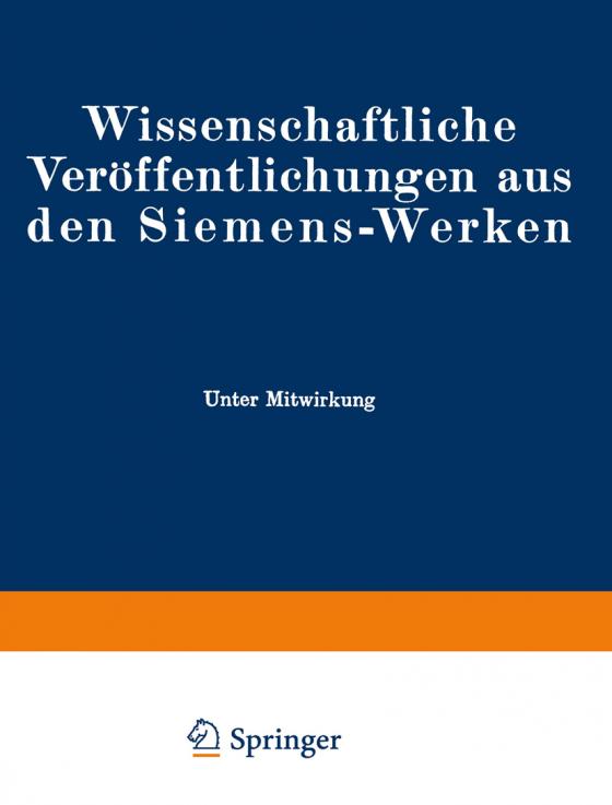 Cover-Bild Wissenschaftliche Veröffentlichungen aus den Siemens-Werken