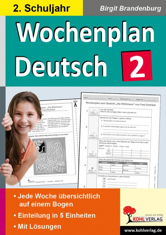 Cover-Bild Wochenplan Deutsch / Klasse 2