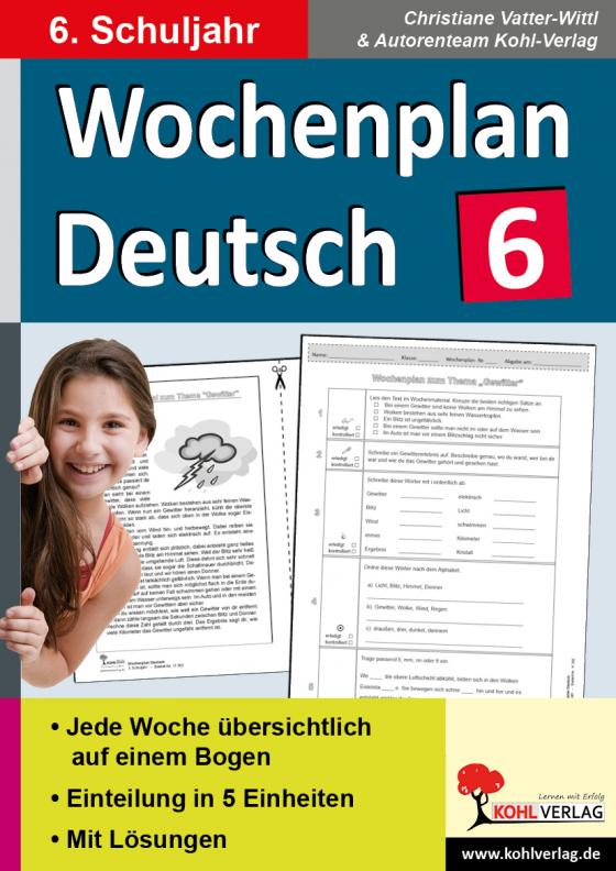 Cover-Bild Wochenplan Deutsch / Klasse 6