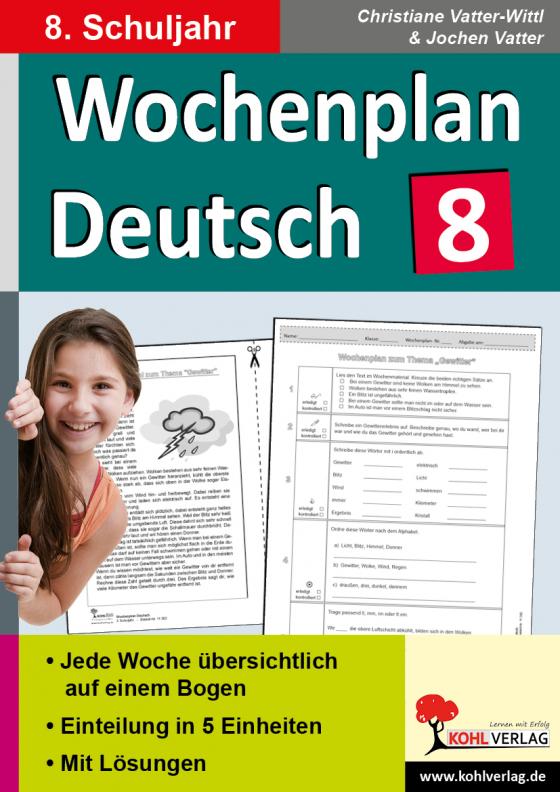 Cover-Bild Wochenplan Deutsch / Klasse 8