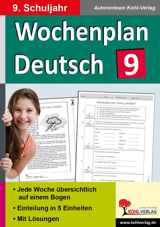 Cover-Bild Wochenplan Deutsch / Klasse 9