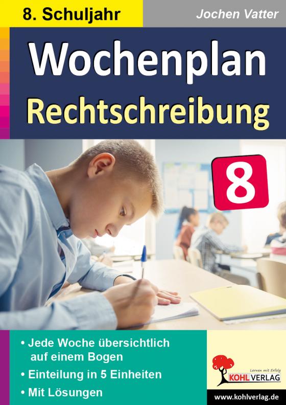 Cover-Bild Wochenplan Rechtschreibung / Klasse 8