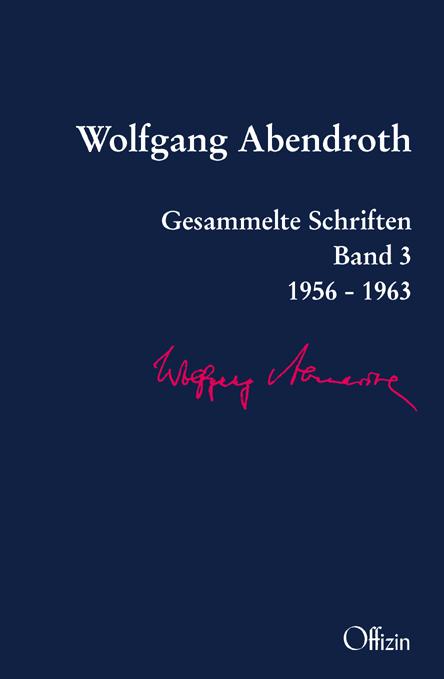 Cover-Bild Wolfgang Abendroth Gesammelte Schriften