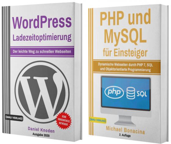Cover-Bild WordPress Ladezeitoptimierung für Einsteiger (Taschenbuch) + PHP und MySQL für Einsteiger (Hardcover)
