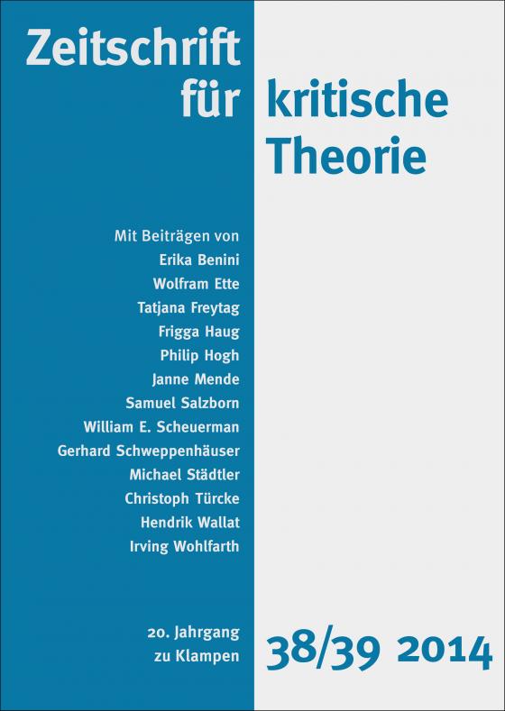 Cover-Bild Zeitschrift für kritische Theorie / Zeitschrift für kritische Theorie, Heft 38/39