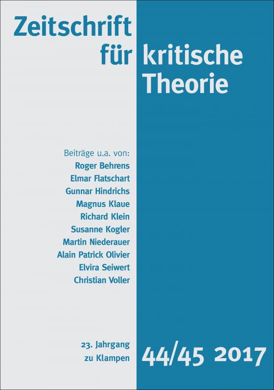 Cover-Bild Zeitschrift für kritische Theorie / Zeitschrift für kritische Theorie, Heft 44/45