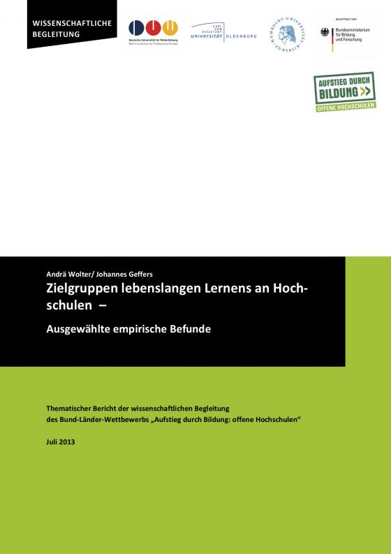 Cover-Bild Zielgruppen lebenslangen Lernens an Hochschulen