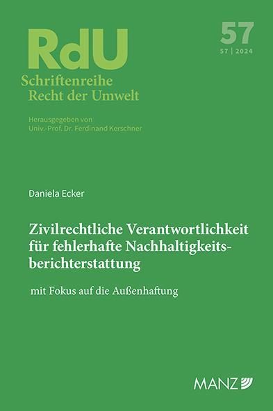 Cover-Bild Zivilrechtliche Verantwortlichkeit für fehlerhafte Nachhaltigkeitsberichterstattung - mit Fokus auf die Außenhaftung