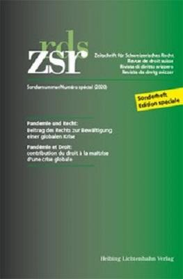 Cover-Bild ZSR Sondernummer - Pandémie et Droit / Pandemie und Recht