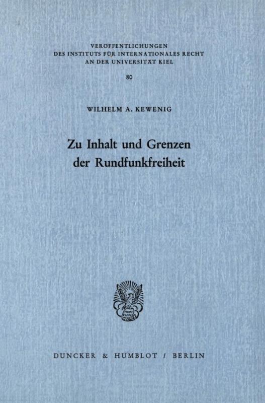 Cover-Bild Zu Inhalt und Grenzen der Rundfunkfreiheit.