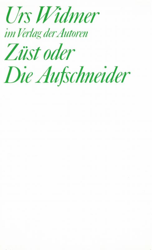 Cover-Bild Züst oder Die Aufschneider