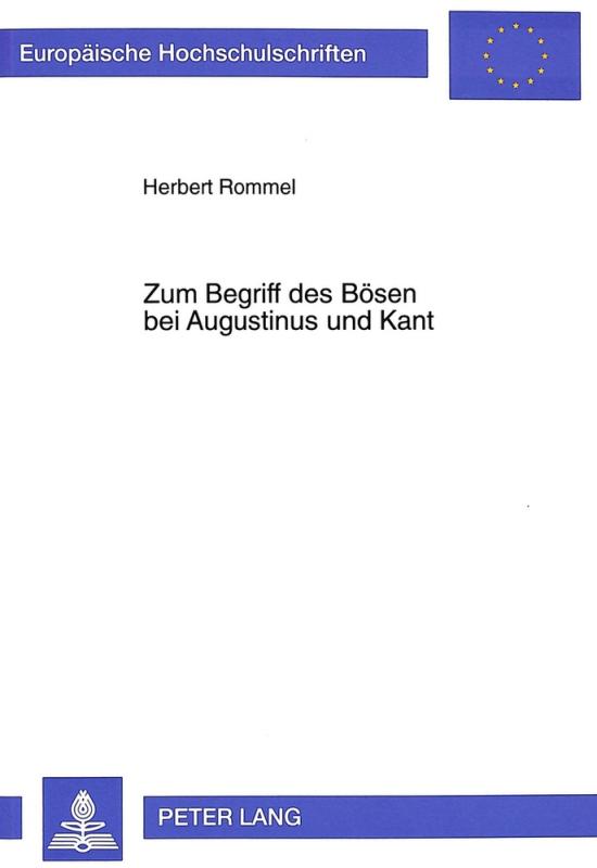 Cover-Bild Zum Begriff des Bösen bei Augustinus und Kant