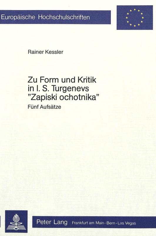 Cover-Bild Zur Form und Kritik in I.S. Turgenevs «Zapiski Ochotnika»