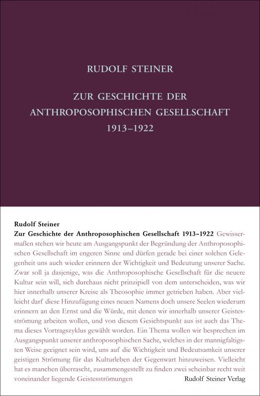 Cover-Bild Zur Geschichte der Anthroposophischen Gesellschaft 1913–1922