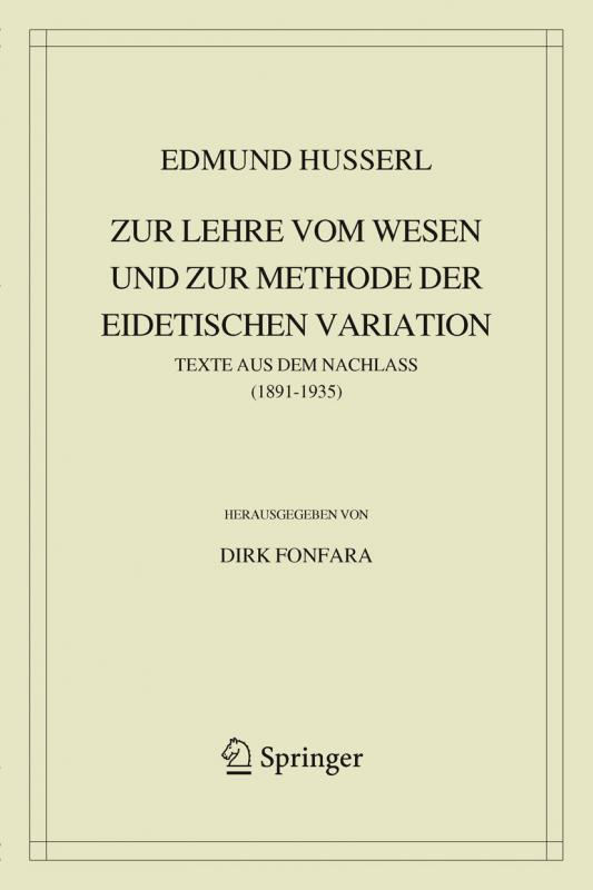 Cover-Bild Zur Lehre vom Wesen und zur Methode der eidetischen Variation