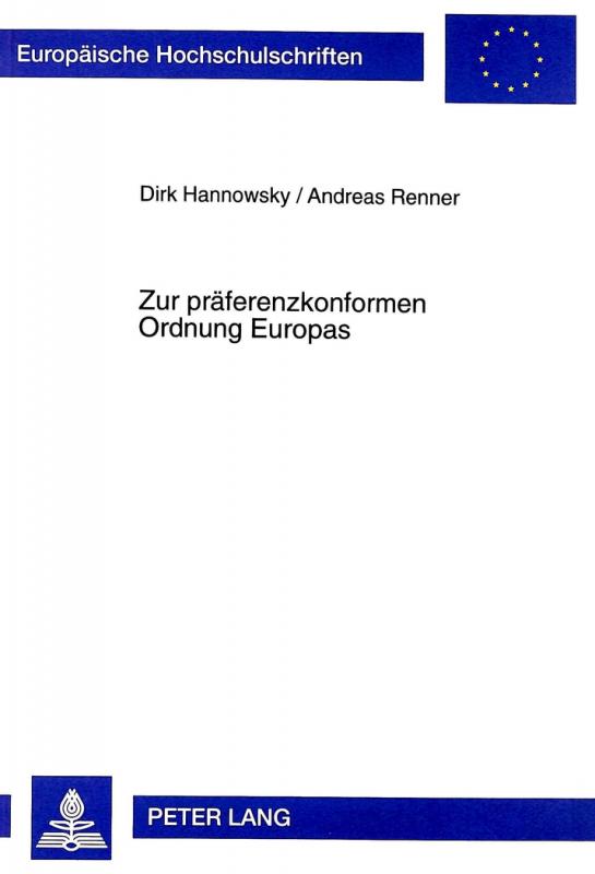 Cover-Bild Zur präferenzkonformen Ordnung Europas