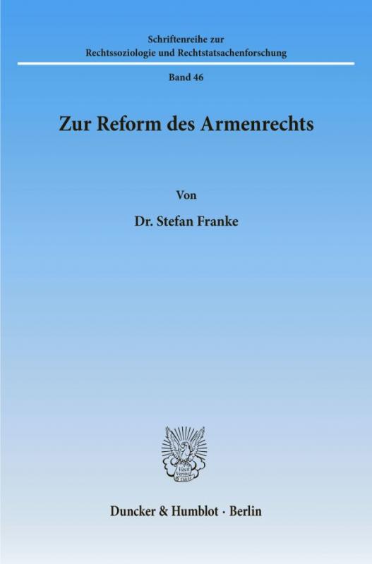 Cover-Bild Zur Reform des Armenrechts.