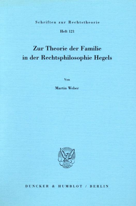 Cover-Bild Zur Theorie der Familie in der Rechtsphilosophie Hegels.