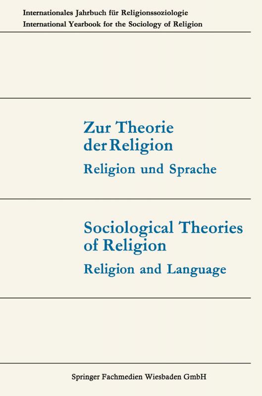 Cover-Bild Zur Theorie der Religion / Sociological Theories of Religion