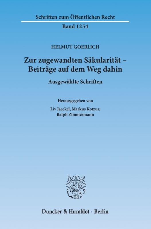 Cover-Bild Zur zugewandten Säkularität – Beiträge auf dem Weg dahin.