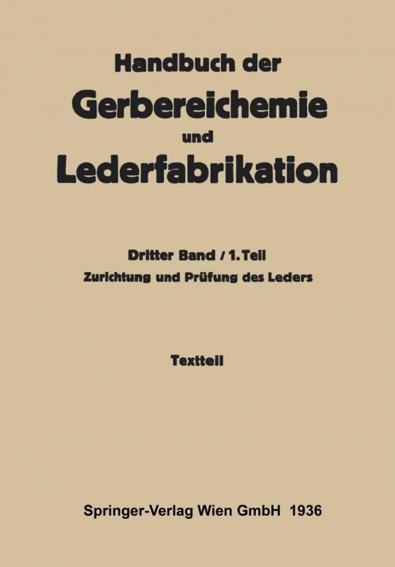 Cover-Bild Zurichtung und Prüfung des Leders -Textteil