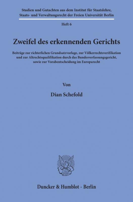 Cover-Bild Zweifel des erkennenden Gerichts.