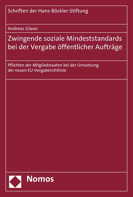 Cover-Bild Zwingende soziale Mindeststandards bei der Vergabe öffentlicher Aufträge